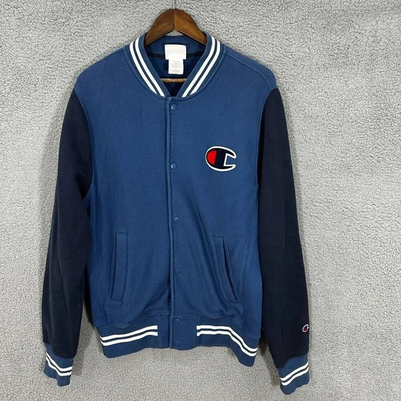 Champion Other - Vintage Champion Varsity Letterman Jacket Mens Medium Blue Big C Reverse Weave